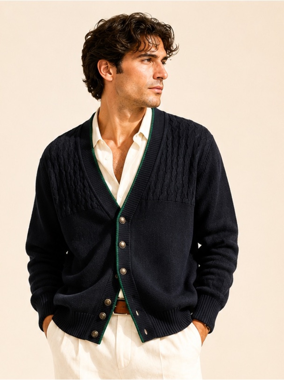 Vintage Yacht Club Italy Wool Cardigan Crest Buttons Rare Find Sz XXL